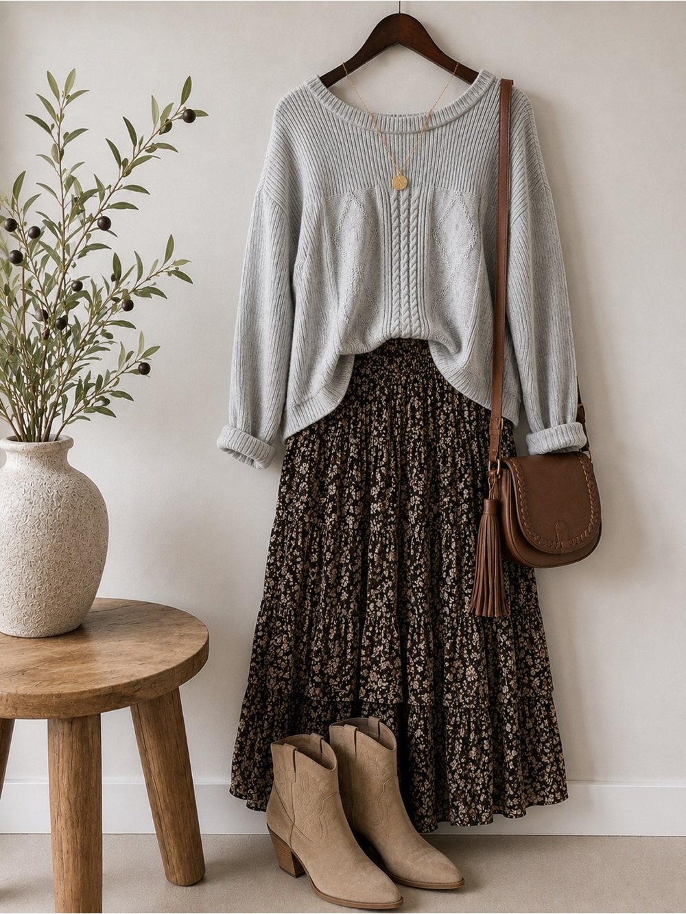 Banana Republic Cable Knit Sweater | Light Gray | Boat Neck | Size L